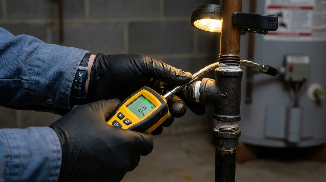 Gas leak detection with electronic sniffer by Johns Plumbing LLC in La Habra