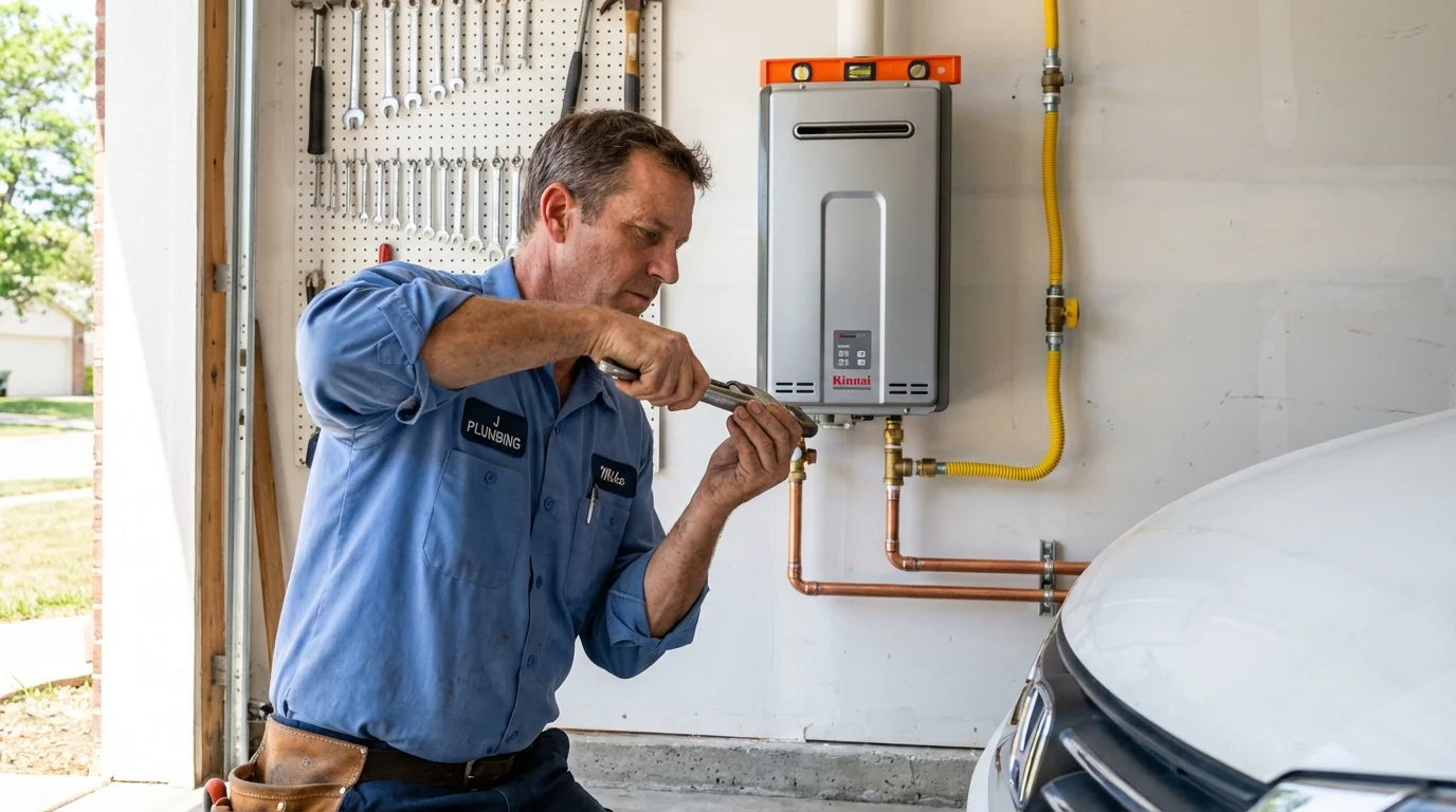 Tankless water heater installation by a Johns Plumbing LLC plumber in La Habra